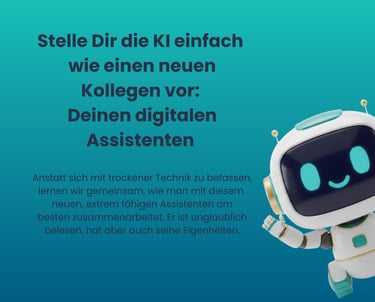 Machine2Mind Roboter als digitaler Assistent für einfache KI-Zusammenarbeit auf der Startseite