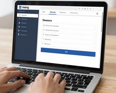 A consultant reviewing tender documents with a client in a bright office.