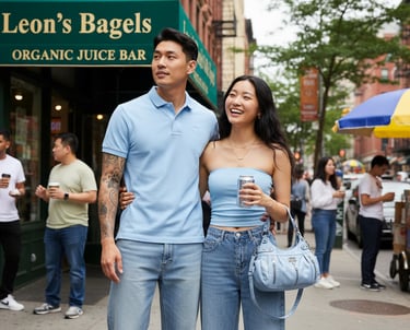 Urban Amazon Travel Outfit: Light Blues and Denim