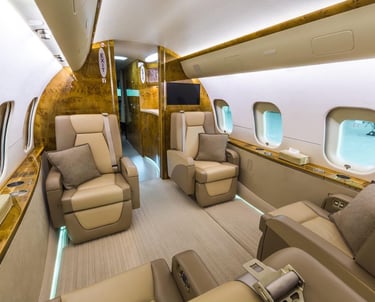 a large passenger jet with a large window