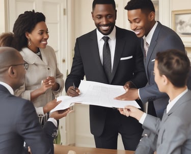 business man presenting to clients