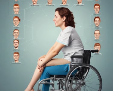 Stroke survivor practicing walking with support in a rehabilitation center.