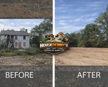 Beaumont TX Two-Story House Demolition