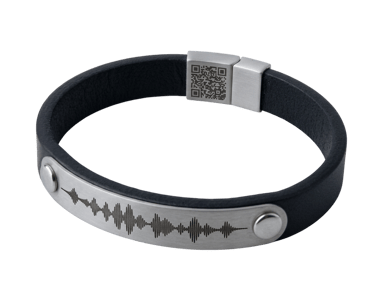 black leather bracelet image