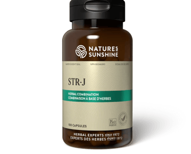 Nature's Sunshine STR-J herbal combination dietary supplement in a 100 capsules.