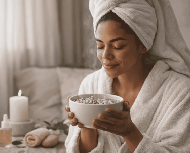 recipiente humeante de vapor facial herbal