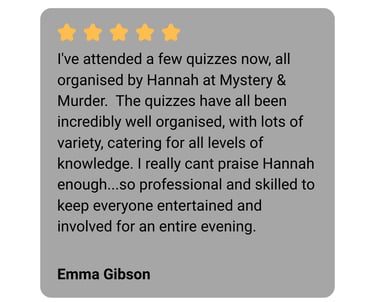 Glowing review for a harry potter themed quiz.