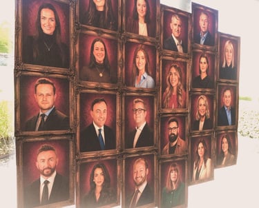Pictures of corporate team for team building Traitors exercise.