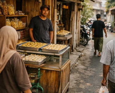Afternoon at a bakpia shop in Yogyakarta