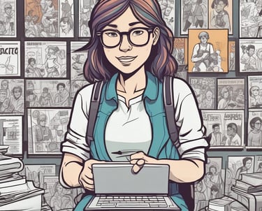 A cheerful child attending an interactive online class on a laptop.