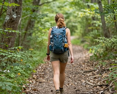 A cozy workspace with earthy-toned decor, wellness books, and herbal teas reflecting a passion for holistic health.