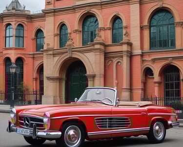 Close-up of a hand signing an insurance contract with a car in the background.