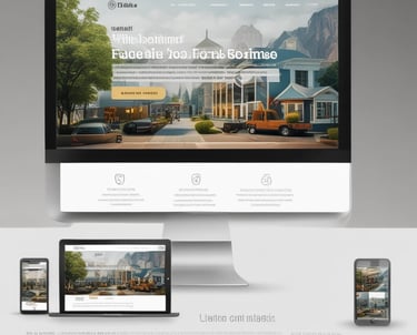 A sleek, modern website layout displayed on a laptop screen with vibrant colors and clear calls to action.