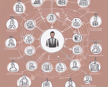 Quantum computing visualization with glowing qubits and circuits.
