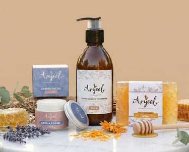 Produtos de cosmetica natural con miel