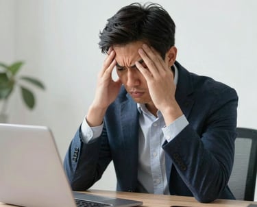 Close-up of a consultant analyzing brand data on a laptop in a modern office.
