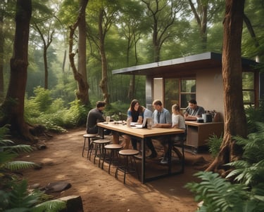 A professional lawyer advising a client with legal documents on a desk.