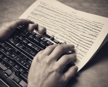 A focused student practicing shorthand typing on a modern keyboard.
