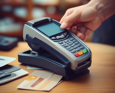 Circular icons representing different payment methods on a light background.