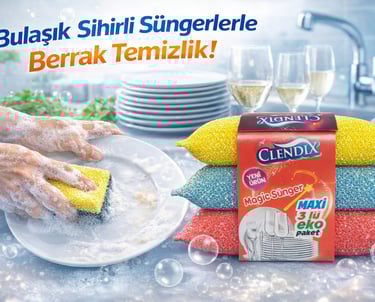 Clendix Sihirli Bulaşık Süngeri