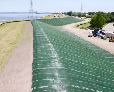 levee stabilization and infrastructure support contractor protecting regional drainage