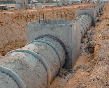 retention pond construction and drainage support contractor for commercial development