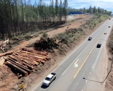 highway corridor clearing for roadway expansion and access safety