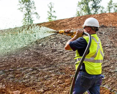 hydroseeding erosion control on roadside construction slopes