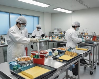 Close-up of a technician performing bacteriological sampling in a lab.