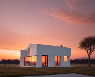 Construction workers collaborating on a building site with blueprints.