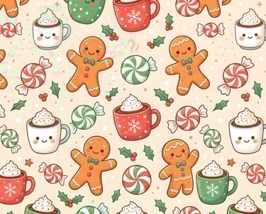 Christmas Theme | Kawaii Gingerbread Man & Festive Mug