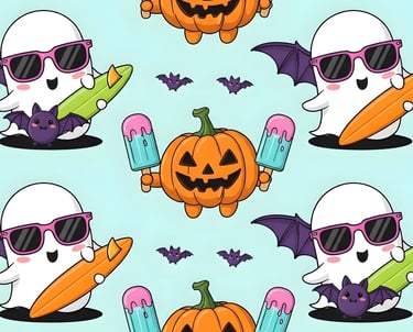 Halloween Theme | Halloween Ghost & Surfboard