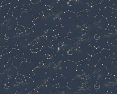 Constellation Theme | Celestial Constellation Seamless Pattern | Midnight Galaxy