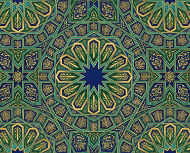 Ramadan Theme | Luxury Ramadan Geometric Pattern | Islamic Gold Arabesque