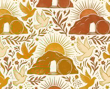 Good Friday Theme | Boho Resurrection Empty Tomb and Dove