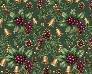 Christmas Theme | Vintage Christmas Botanical Pattern