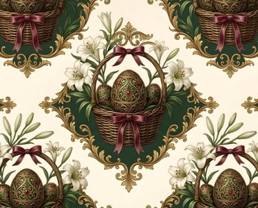 Easter Theme | Elegant Imperial Easter Basket & Lilies