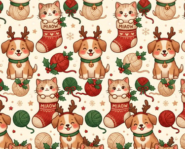 Christmas Theme | Kawaii Cats & Reindeer Dogs