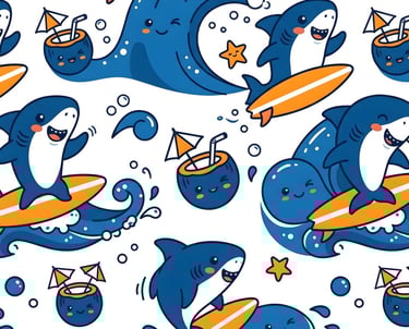 Summer Theme | Surfing Shark Summer