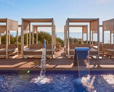 Cabanas and Swimming Pool at Zafiro Bahia Hotel