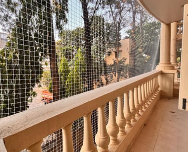 balcony pigeon nets installation by arjilli enterprises
