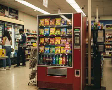 a vending machine in a store