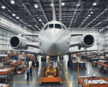 A busy industrial warehouse with workers coordinating shipments and inspecting equipment.