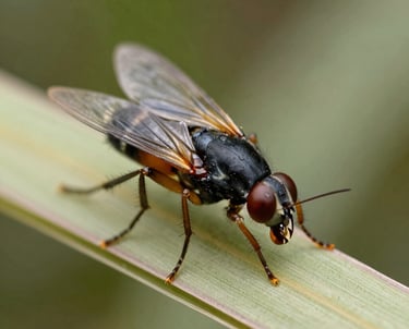 Close-up of black soldier fly larvae thriving in a controlled sustainable farming environment.