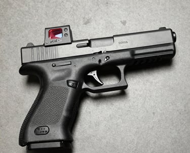 Close-up of hands practicing drawing a concealed carry pistol safely.