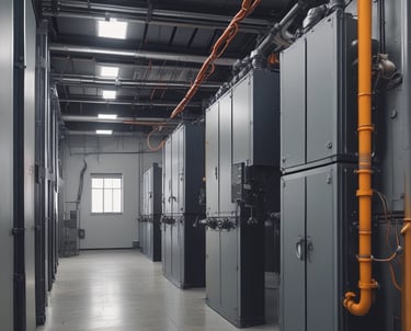 Technician installing electrical control systems in a manufacturing workshop.