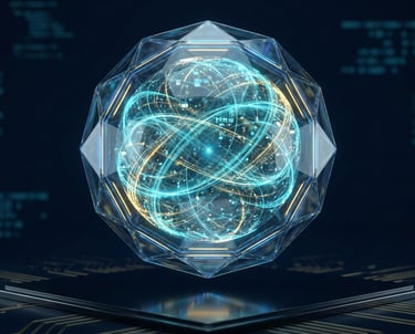 a sphere with blue wire lights inside representing sovereign AI