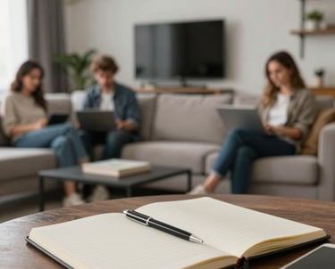 An illustration showing four numbered problem icons connected by lines, symbolizing business challenges.