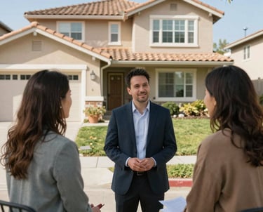 Riverside homeowner meeting with local cash home buyer to stop foreclosure
