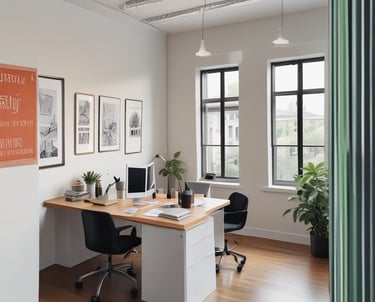 A modern kitchen with sleek cabinetry, marble countertops, and warm lighting.